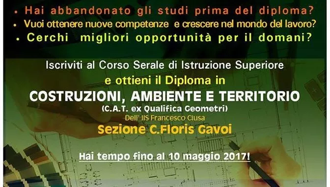 COSTRUZIONI, AMBIENTE E TERRITORIO – LE ISCRIZIONI SCADONO IL 10 MAGGIO –