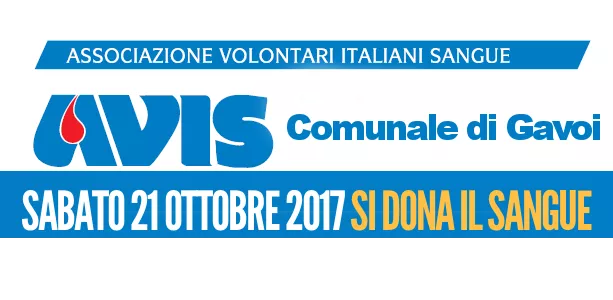 SABATO 21 OTTOBRE DONAZIONE DEL SANGUE A GAVOI