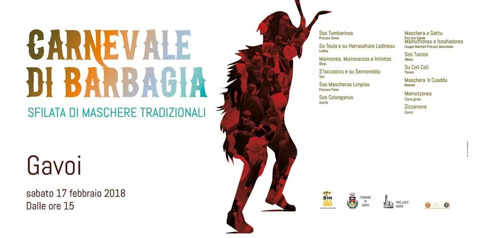 “CARNEVALE DI BARBAGIA” SABATO 17 FEBBRAIO 2018 A GAVOI