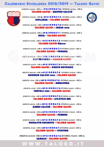 Calendario Eccellenza Regionale 2018 Caratere