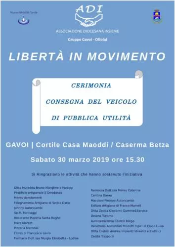 “LIBERTA’ IN MOVIMENTO” – ADI GAVOI-OLLOLAI –