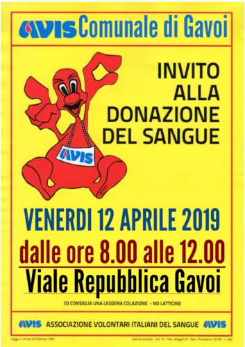 VENERDI 12 APRILE APPUNTAMENTO CON LA DONAZIONE DEL SANGUE