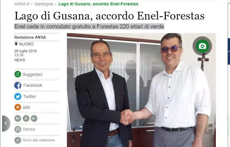 Lago Di Gusana Accordo Enel Forestas