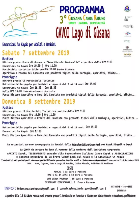 Programma Canoa Raduno 2019