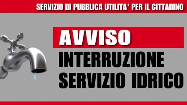 SOSPENSIONE DELL’EROGAZIONE DELL’ACQUA IN TUTTO L’ABITATO DEL COMUNE DI GAVOI