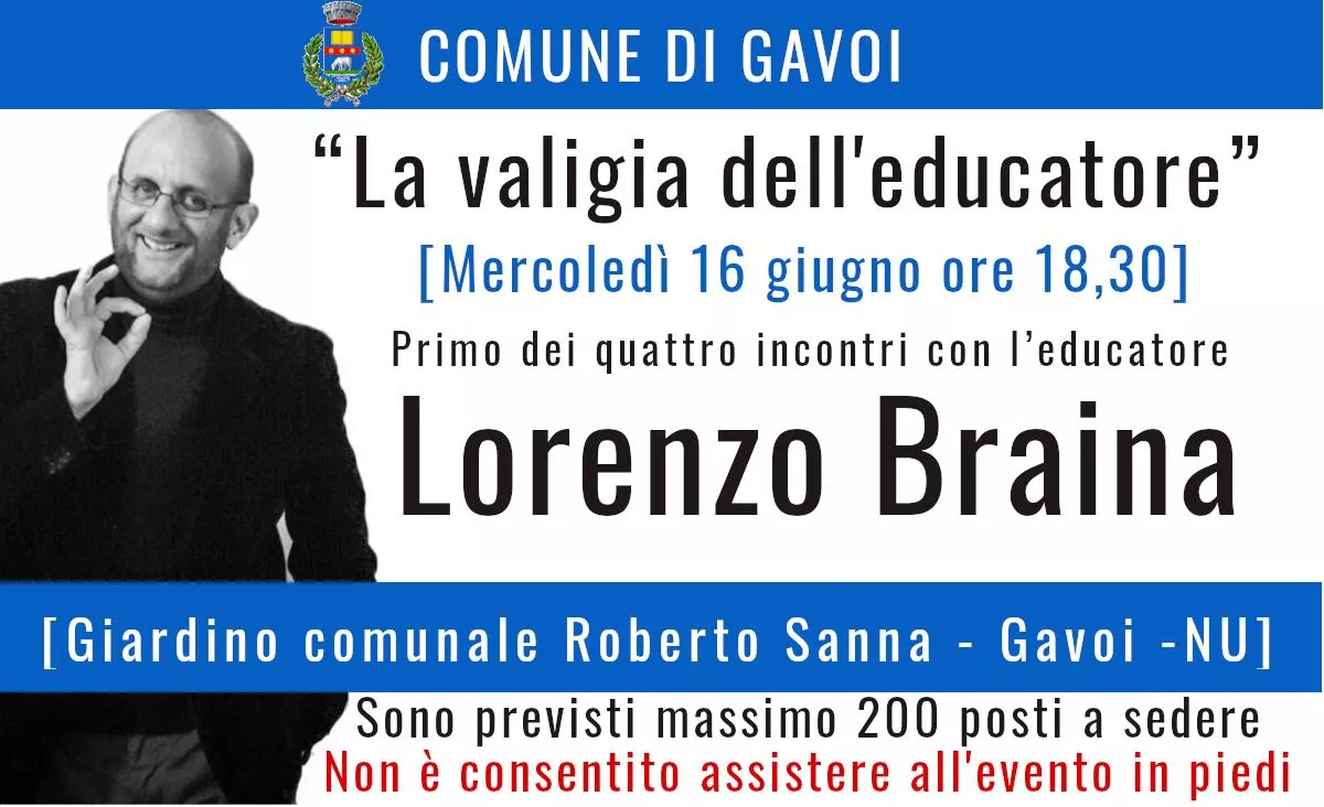 MERCOLEDÌ 16 GIUGNO PRIMO APPUNTAMENTO CON LORENZO BRAINA A GAVOI