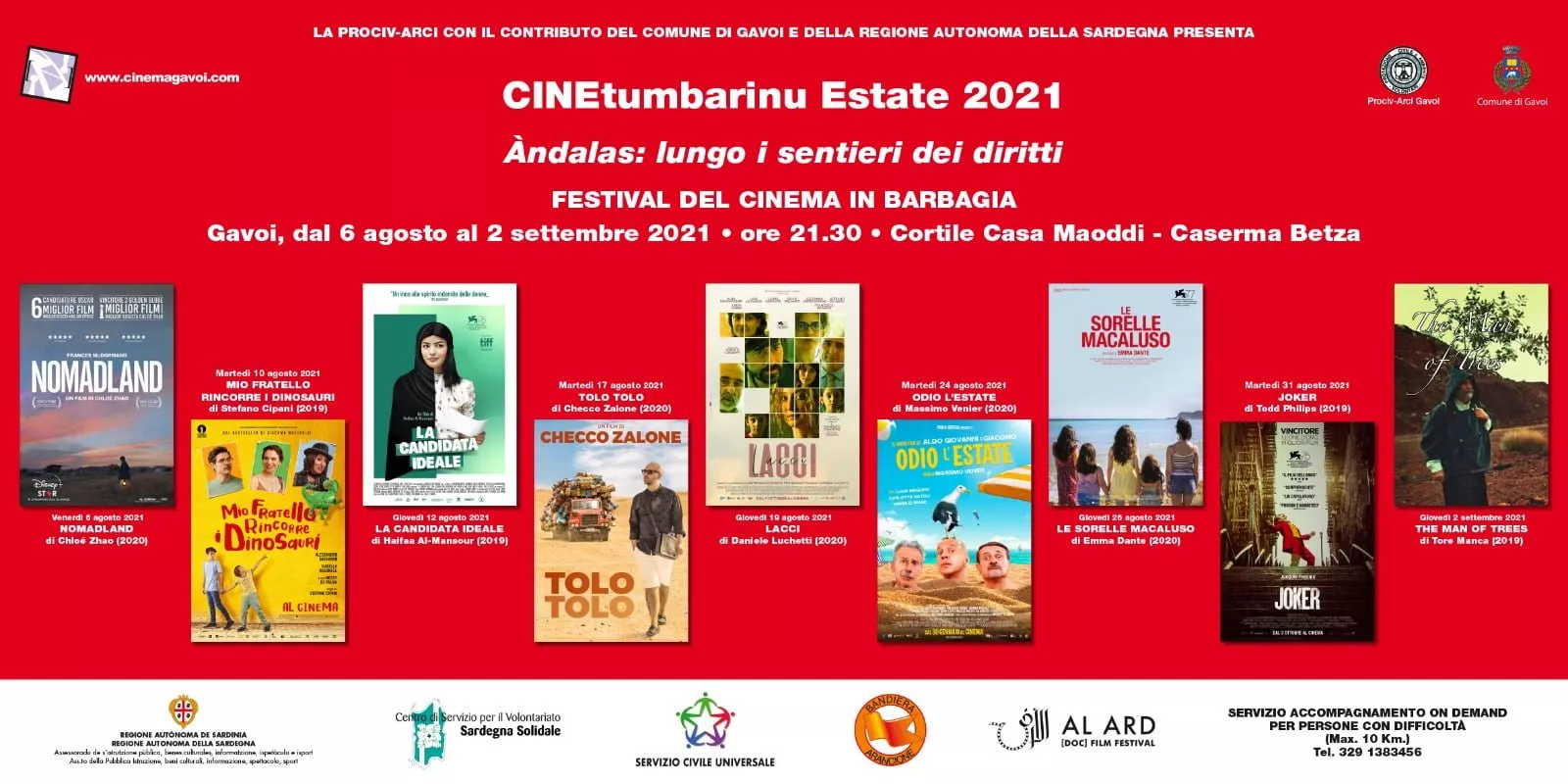 CINETUMBARINU ESTATE 2021 [AGOSTO E SETTEMBRE AL CINEMA A GAVOI]