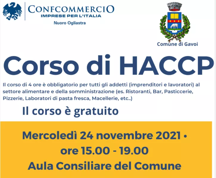 Corso HACCP A GAVOI