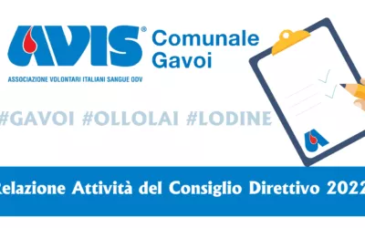 RESOCONTO ATTIVITÀ ASSOCIATIVA DELL’AVIS GAVOI