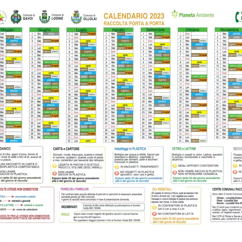 Calendario Raccolta Differenziata Giugno Dicembre 2023